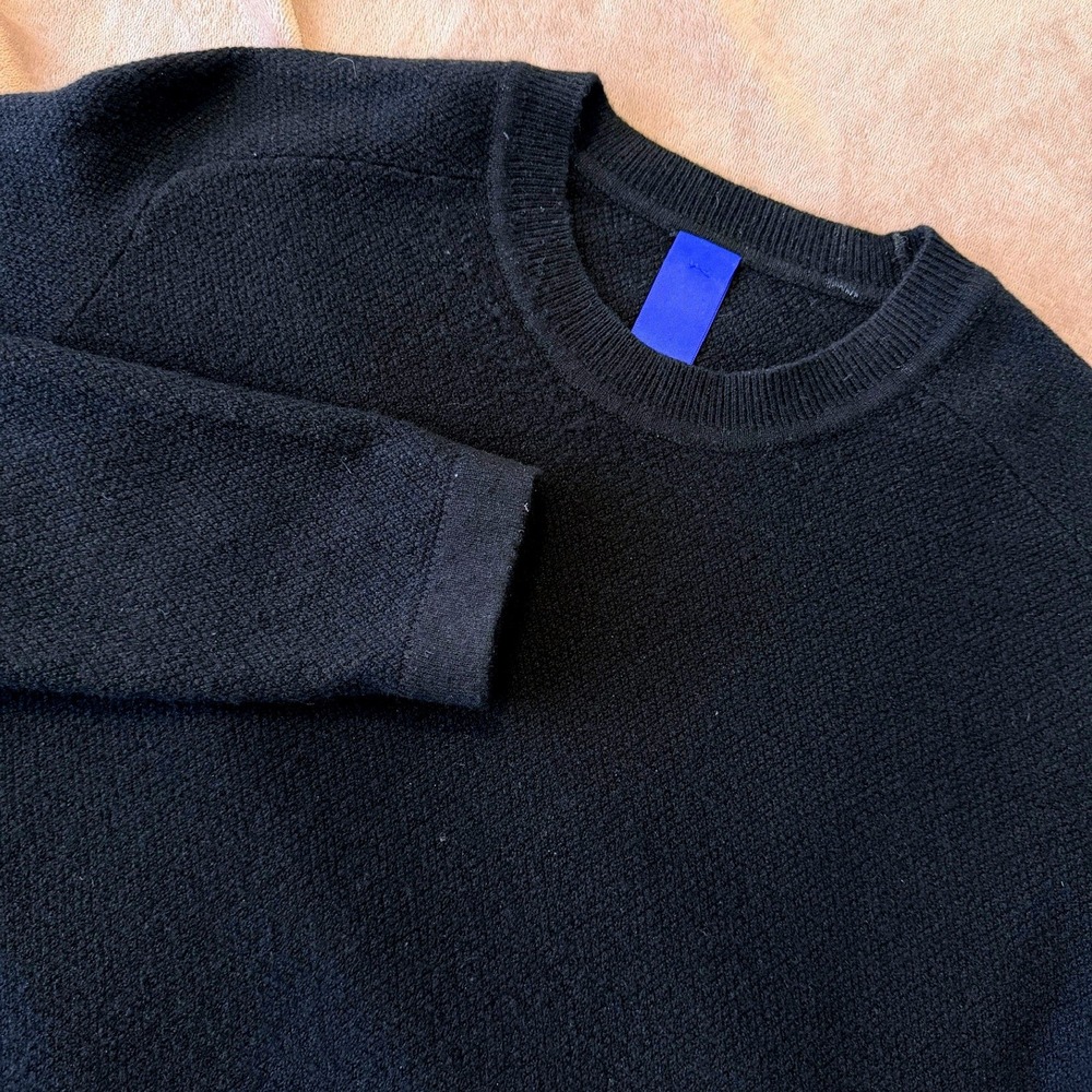 Kit and Ace 100% Cashmere Sweater Mens Med Black Crewneck Long Sleeve Pullover